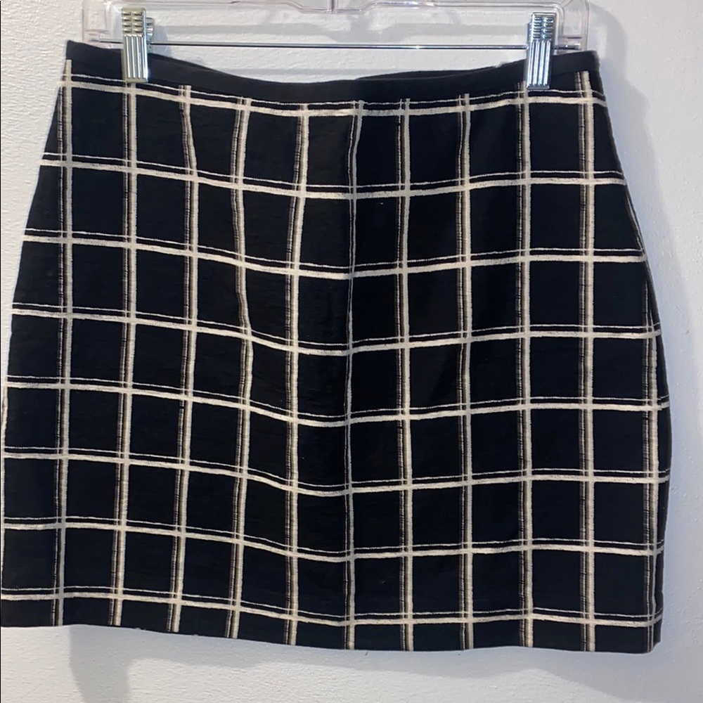 Madewell Women’s Black and White Plaid Skirt size 8